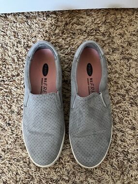 Dr. Scholl's Women's Light Gray Perforated Slip-On Sneakers